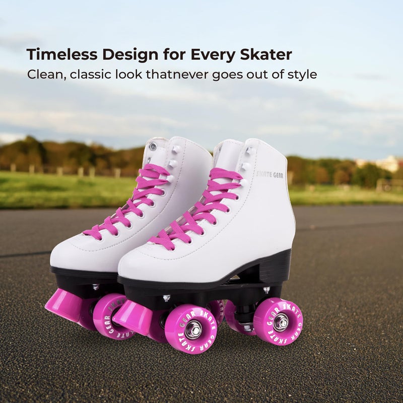 Skate Gear زلاجات رباعية للدعم الإضافي للأطفال والبالغين (أرجواني، شباب 2) - Image 4